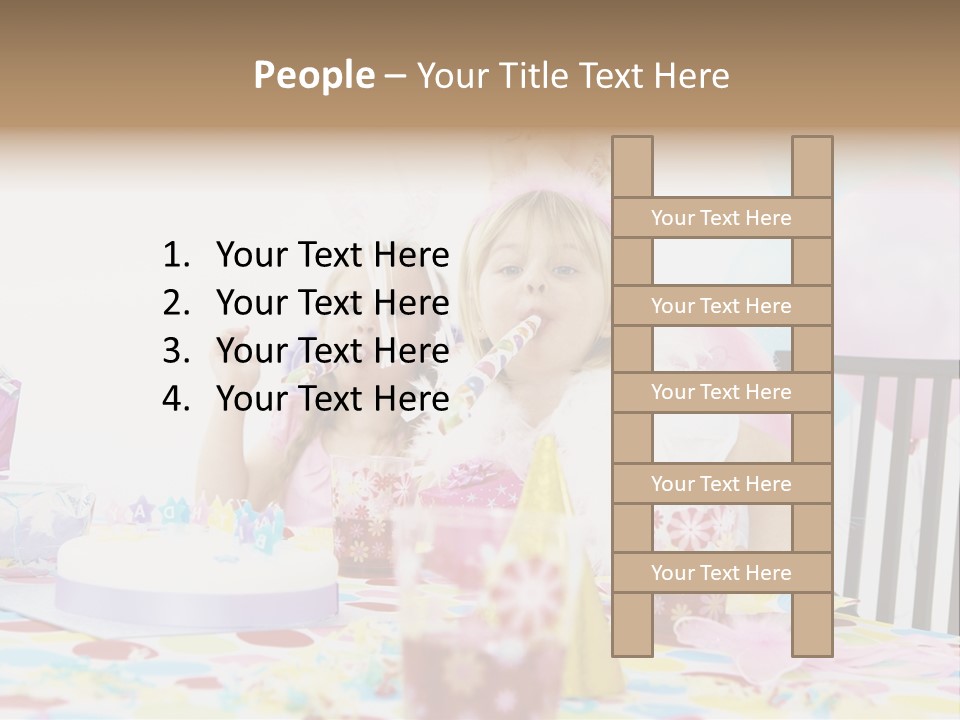 Female Party Children PowerPoint Template