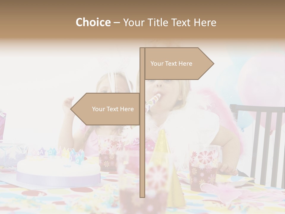 Female Party Children PowerPoint Template
