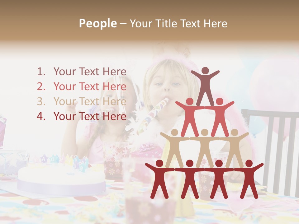 Female Party Children PowerPoint Template