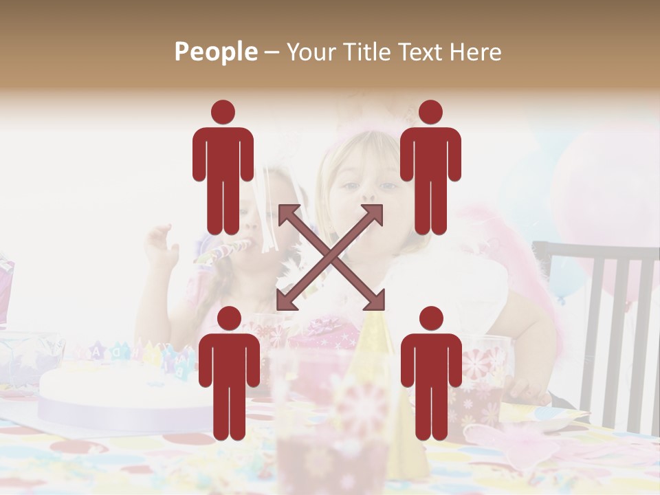 Female Party Children PowerPoint Template