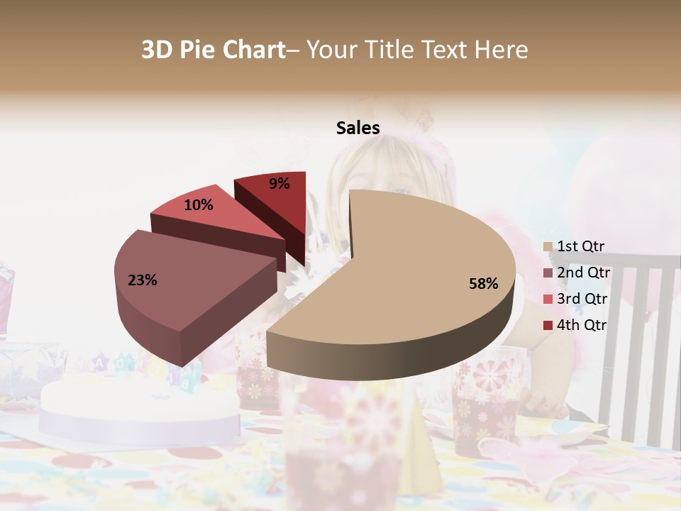 Female Party Children PowerPoint Template