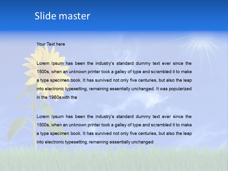 Light Summer Sunflower PowerPoint Template