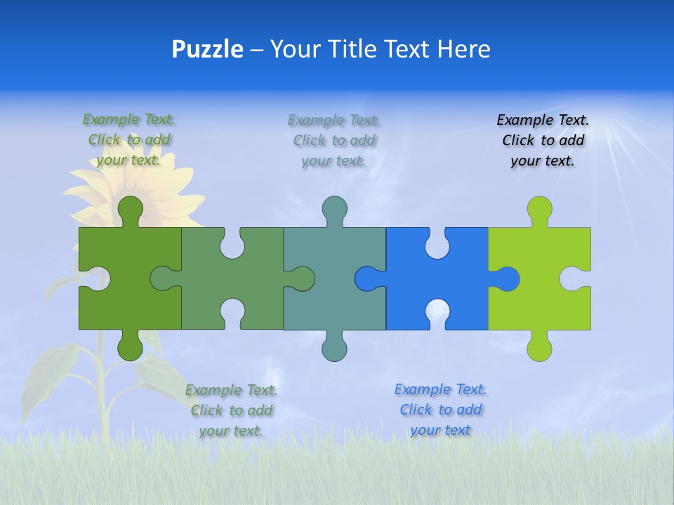 Light Summer Sunflower PowerPoint Template