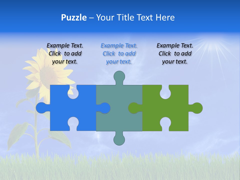 Light Summer Sunflower PowerPoint Template