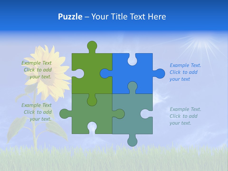 Light Summer Sunflower PowerPoint Template