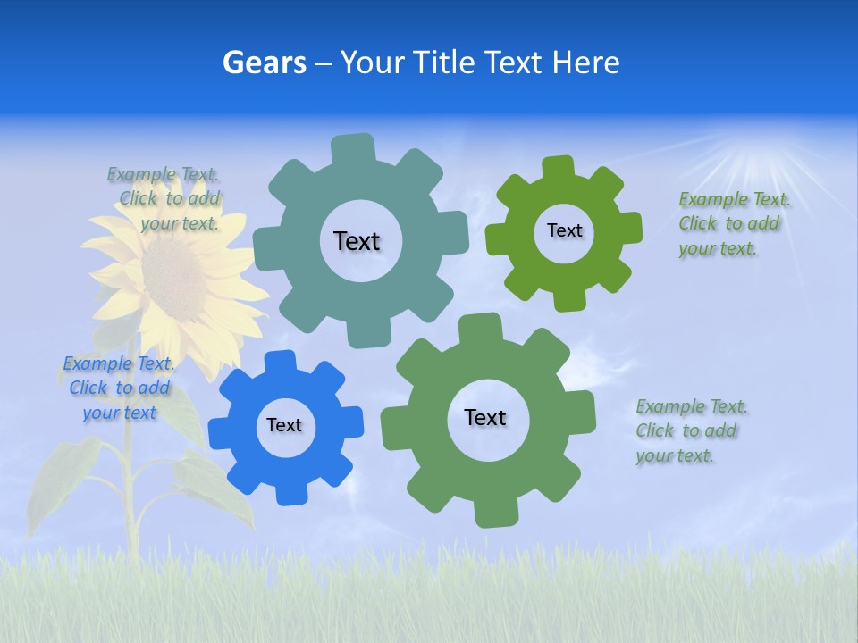 Light Summer Sunflower PowerPoint Template