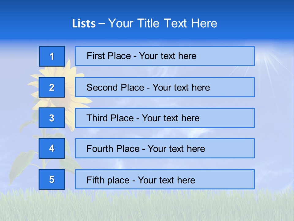 Light Summer Sunflower PowerPoint Template