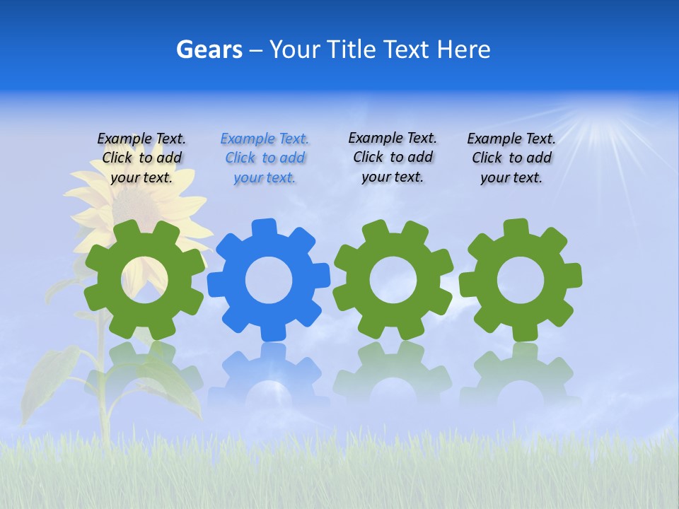 Light Summer Sunflower PowerPoint Template