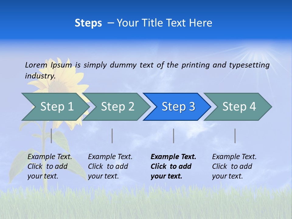 Light Summer Sunflower PowerPoint Template