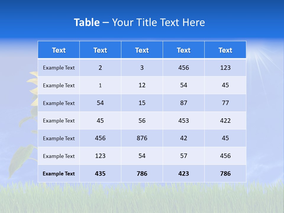 Light Summer Sunflower PowerPoint Template