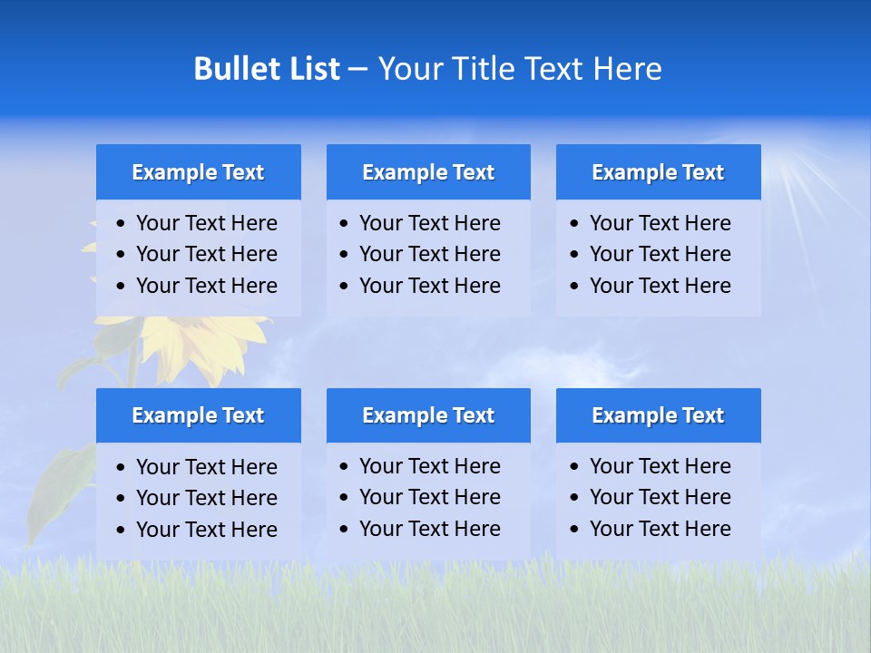 Light Summer Sunflower PowerPoint Template