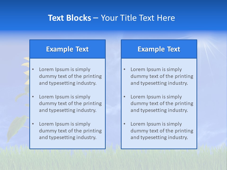 Light Summer Sunflower PowerPoint Template