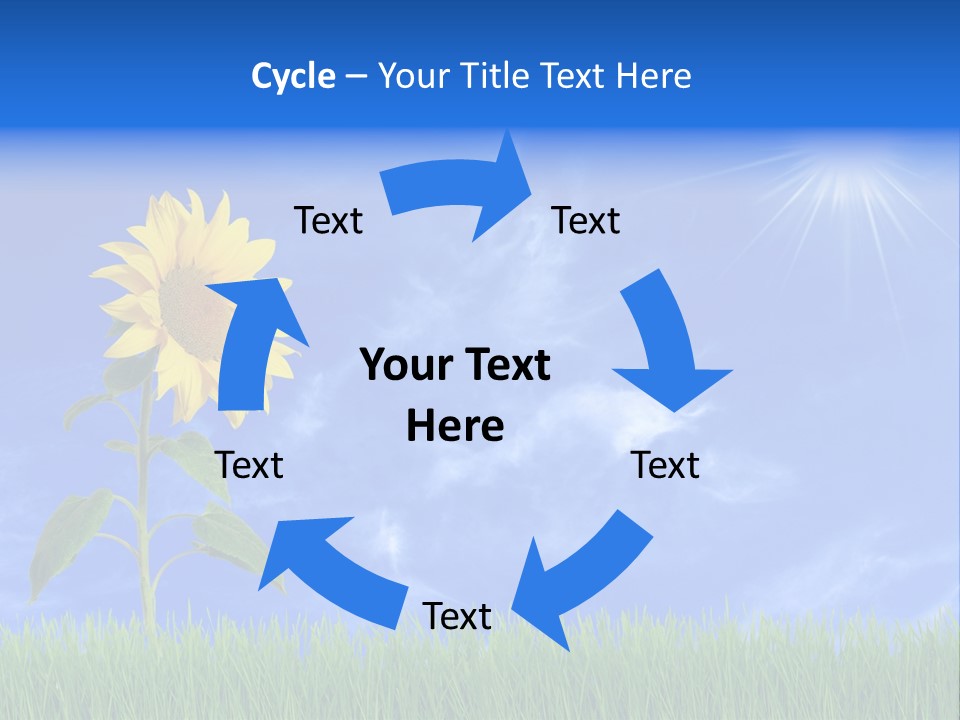 Light Summer Sunflower PowerPoint Template