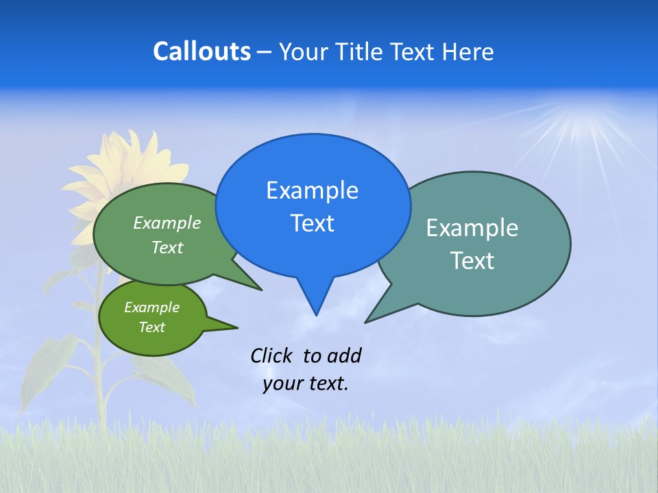 Light Summer Sunflower PowerPoint Template