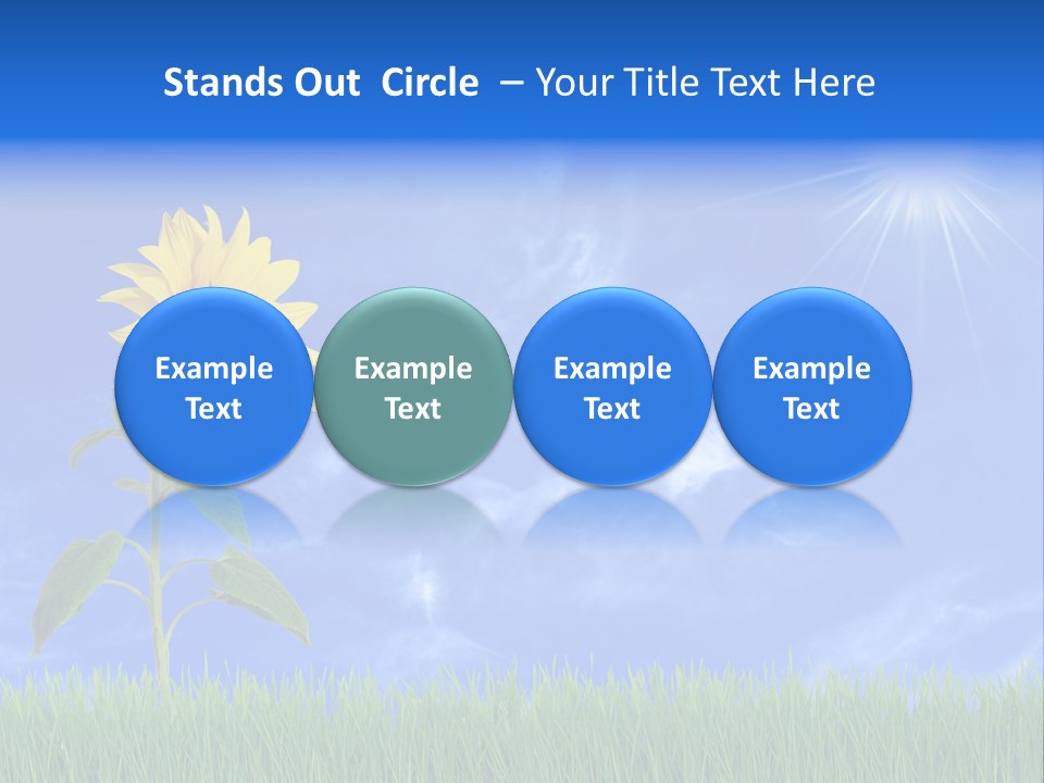 Light Summer Sunflower PowerPoint Template