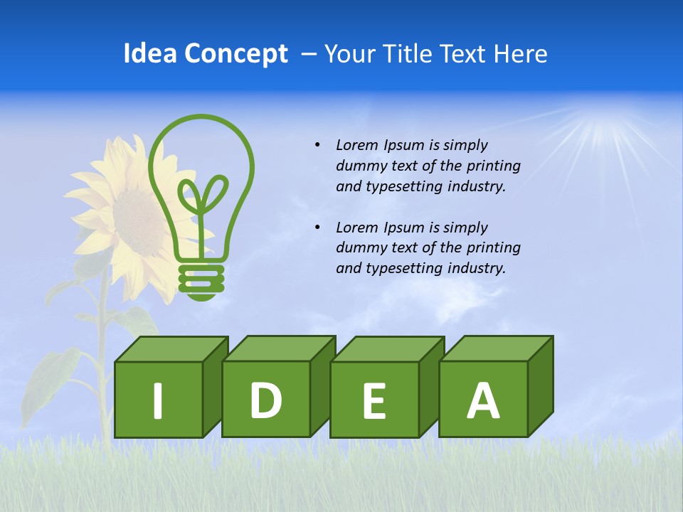 Light Summer Sunflower PowerPoint Template