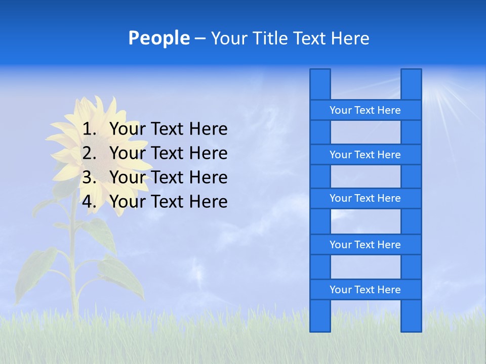 Light Summer Sunflower PowerPoint Template