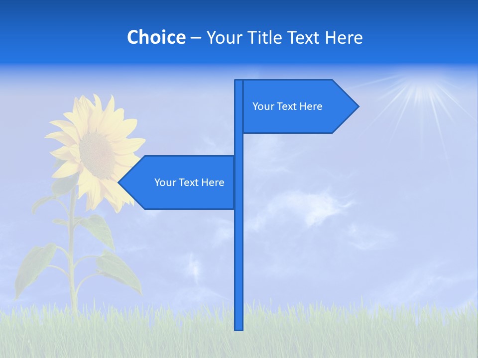 Light Summer Sunflower PowerPoint Template
