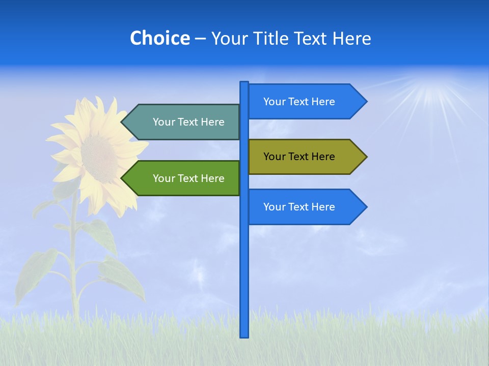 Light Summer Sunflower PowerPoint Template