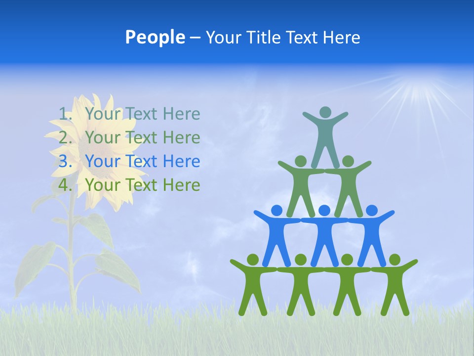 Light Summer Sunflower PowerPoint Template