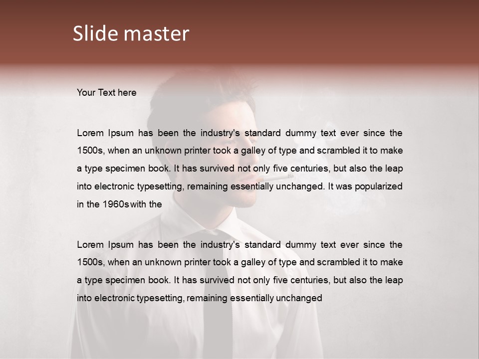 Smoke Beard Cigarette PowerPoint Template