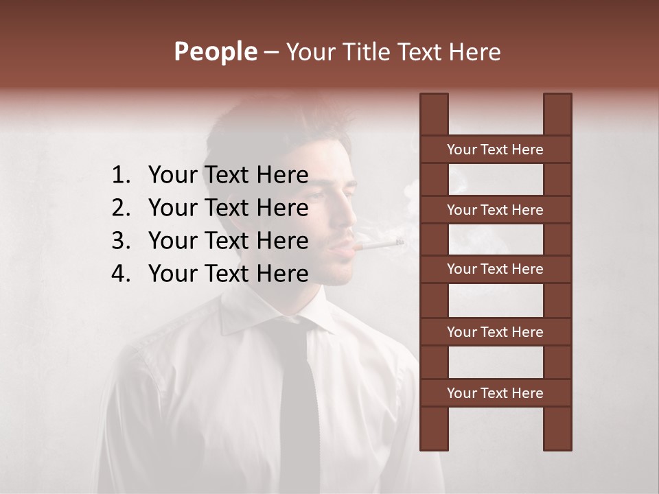 Smoke Beard Cigarette PowerPoint Template