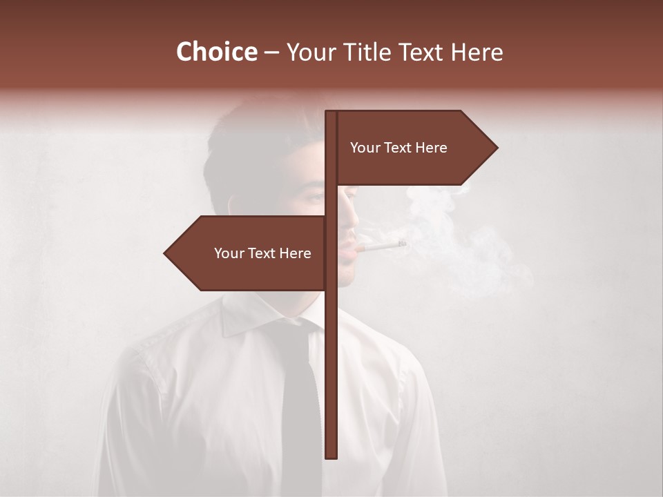 Smoke Beard Cigarette PowerPoint Template