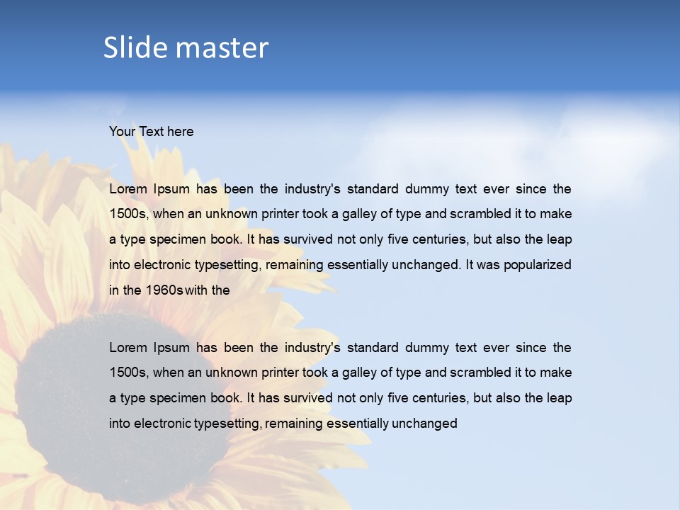 Spring Colour Sunflower PowerPoint Template