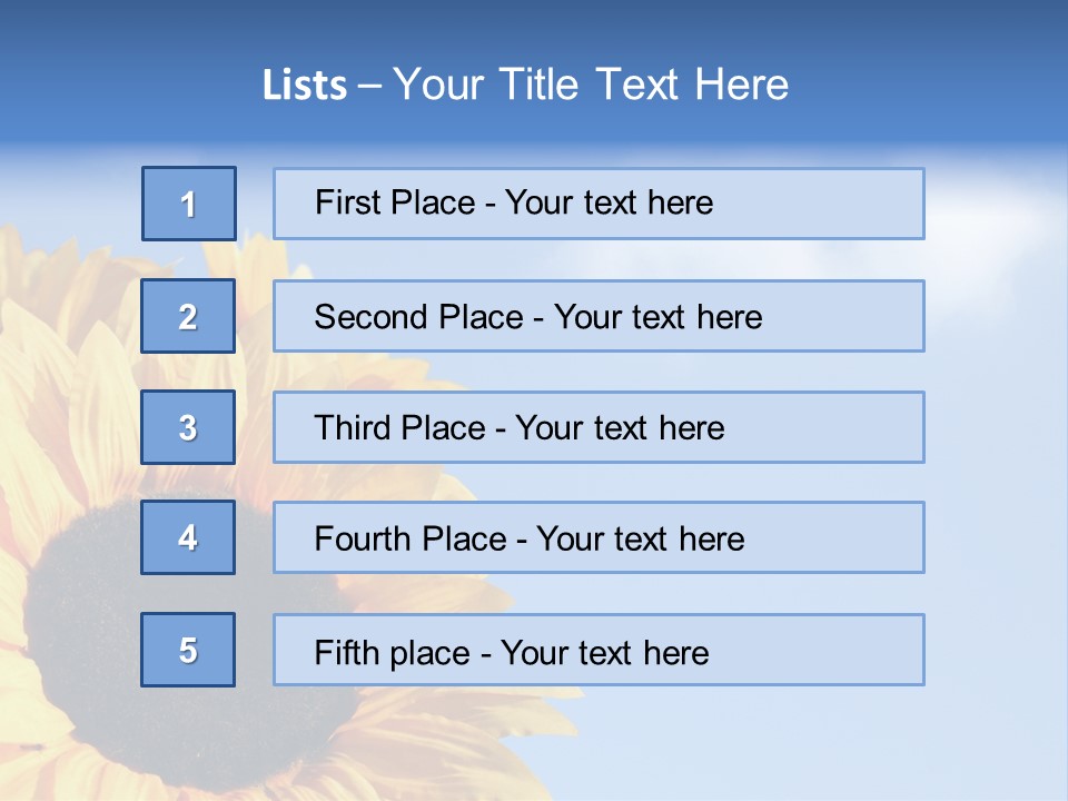 Spring Colour Sunflower PowerPoint Template