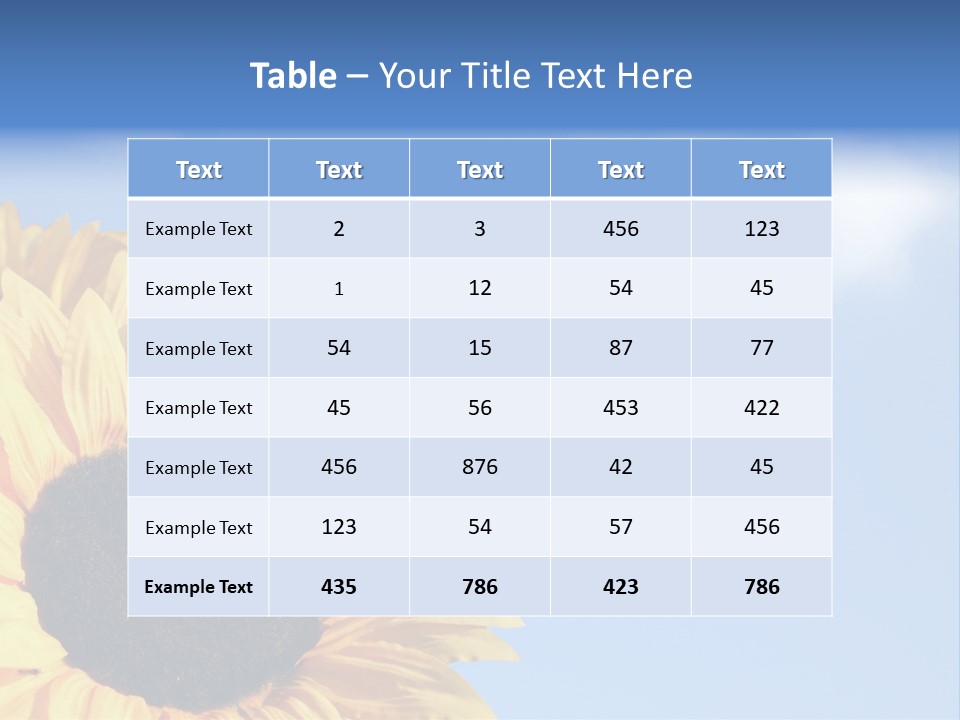 Spring Colour Sunflower PowerPoint Template
