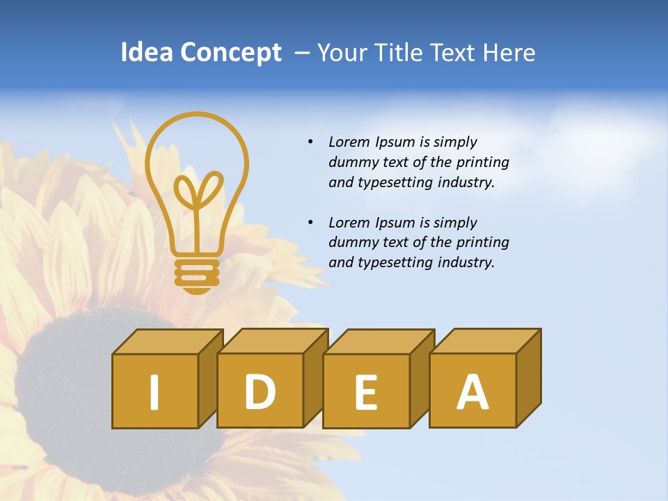 Spring Colour Sunflower PowerPoint Template