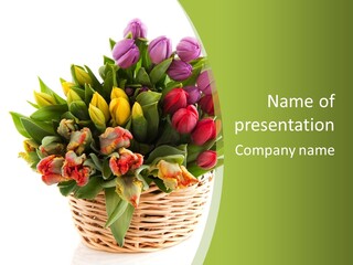 Bunches Yellow Bouquet PowerPoint Template