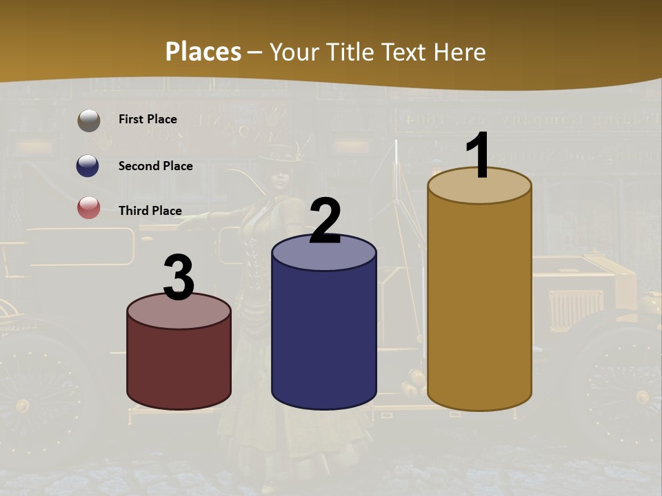 Lamp Road Clock PowerPoint Template