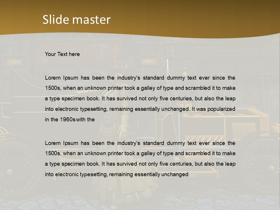 Lamp Road Clock PowerPoint Template