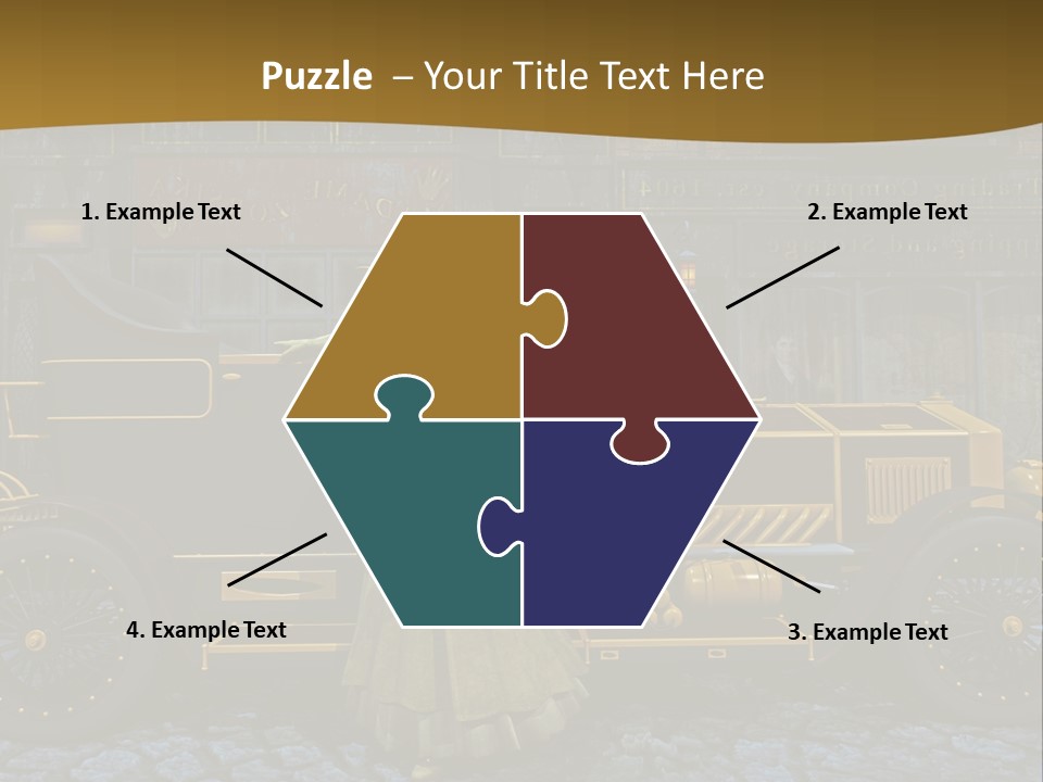 Lamp Road Clock PowerPoint Template