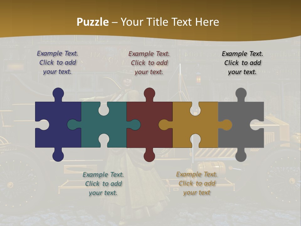 Lamp Road Clock PowerPoint Template