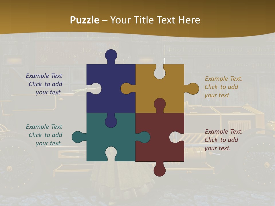 Lamp Road Clock PowerPoint Template