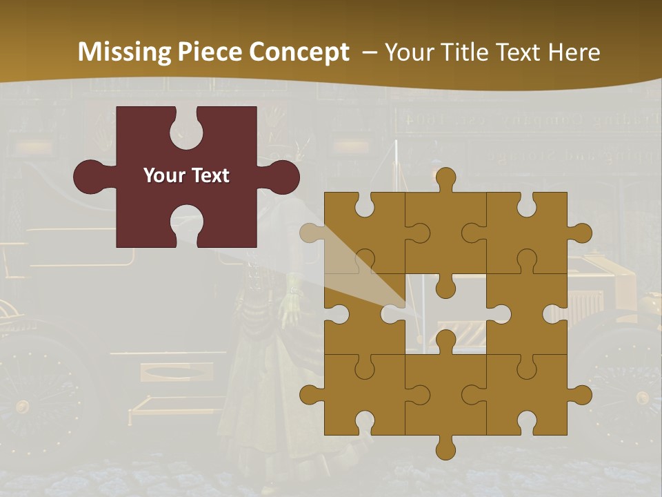 Lamp Road Clock PowerPoint Template