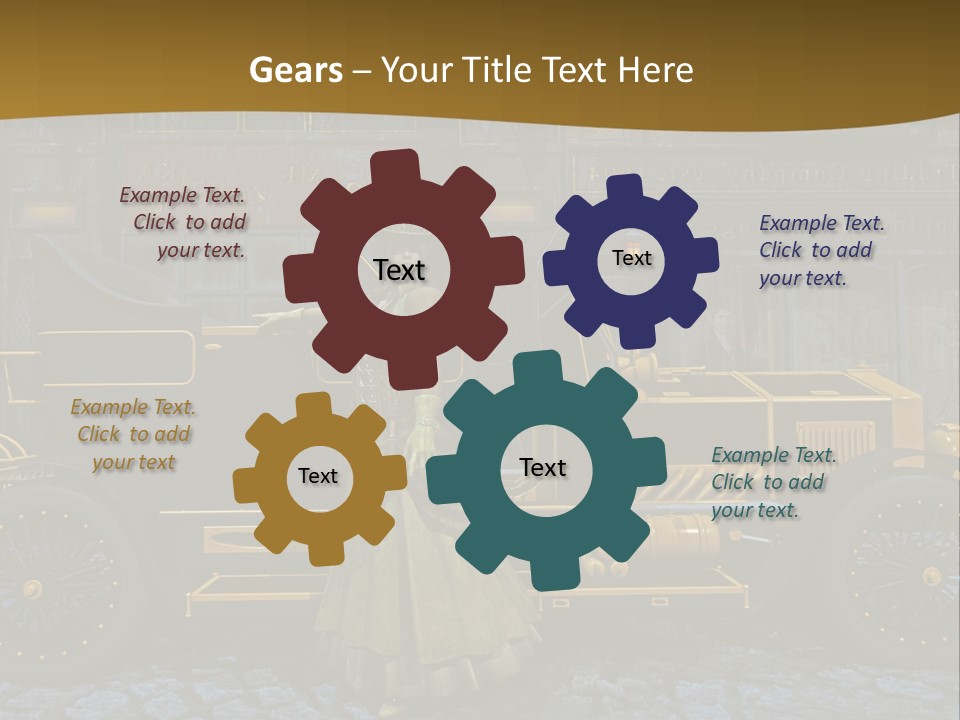 Lamp Road Clock PowerPoint Template