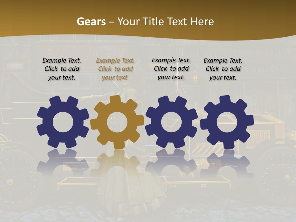 Lamp Road Clock PowerPoint Template