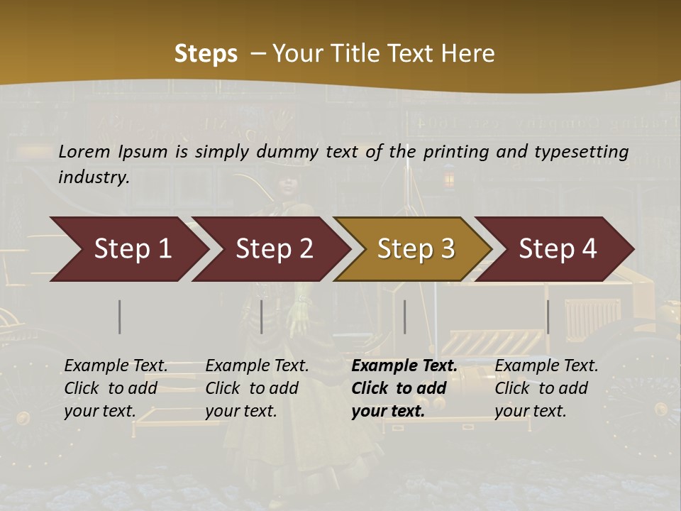 Lamp Road Clock PowerPoint Template