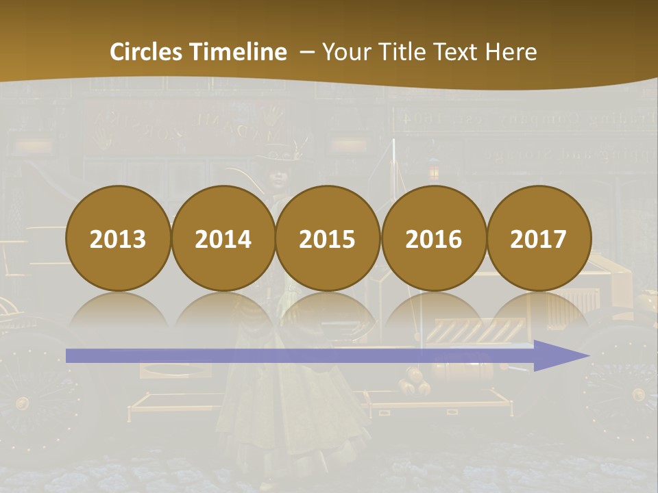 Lamp Road Clock PowerPoint Template