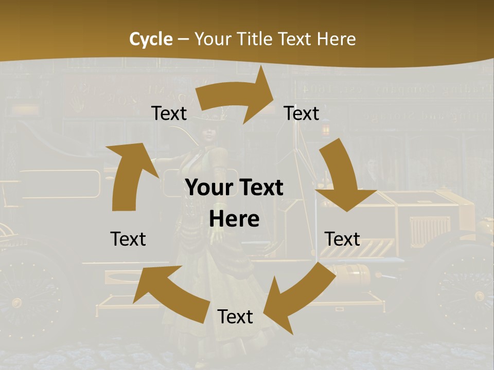 Lamp Road Clock PowerPoint Template