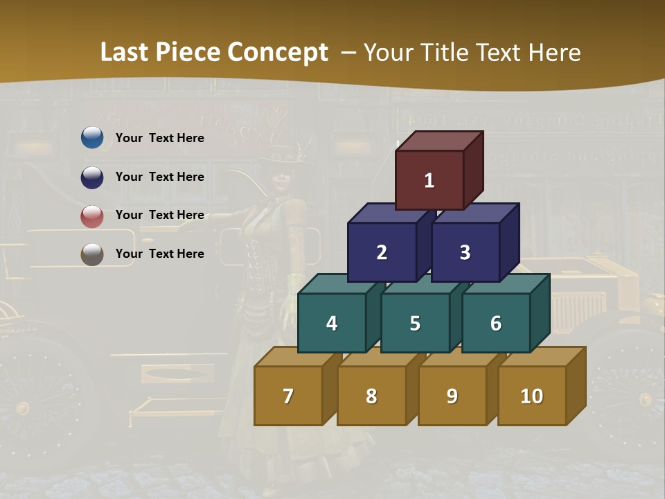 Lamp Road Clock PowerPoint Template