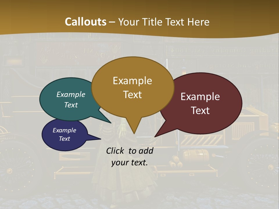 Lamp Road Clock PowerPoint Template