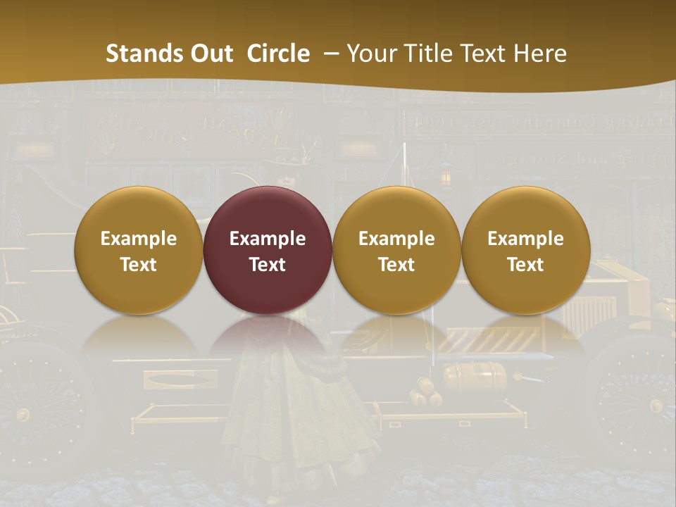 Lamp Road Clock PowerPoint Template