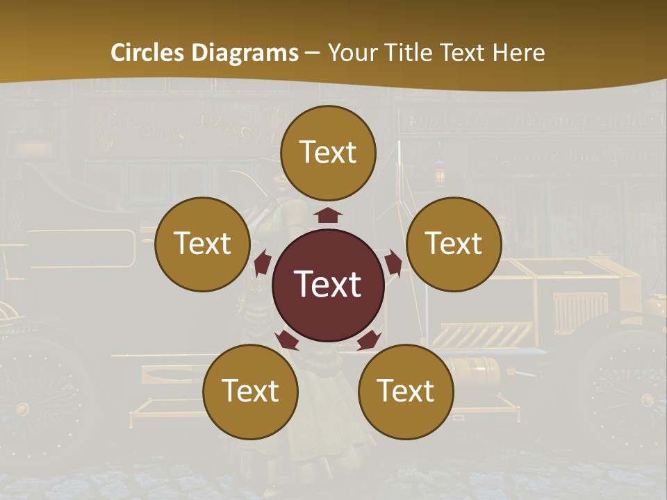 Lamp Road Clock PowerPoint Template