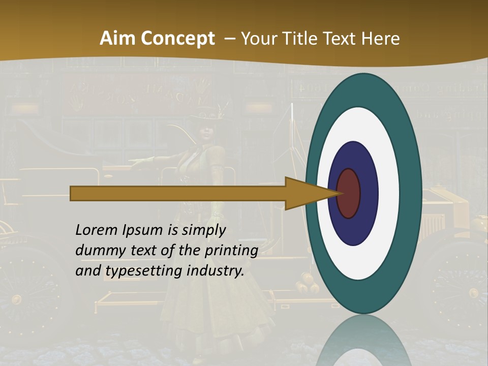 Lamp Road Clock PowerPoint Template