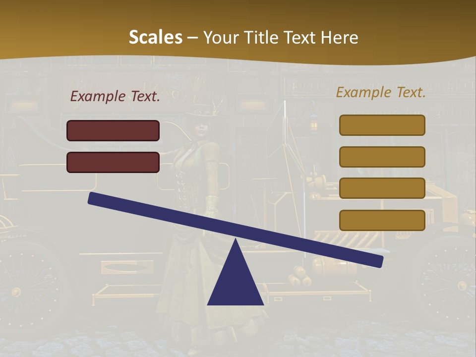Lamp Road Clock PowerPoint Template