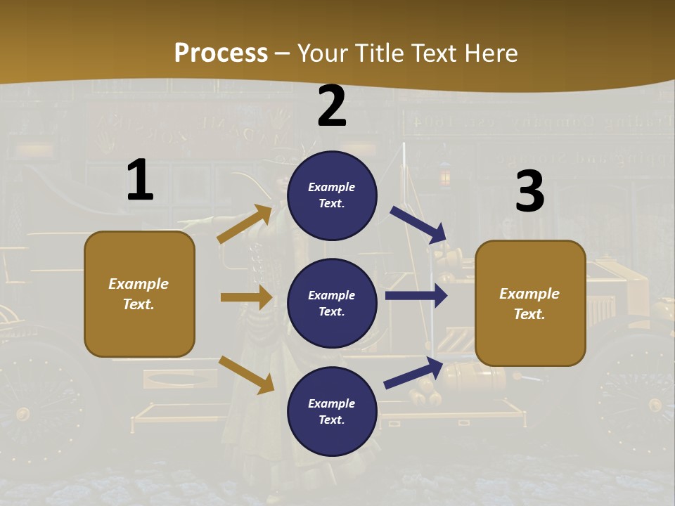 Lamp Road Clock PowerPoint Template